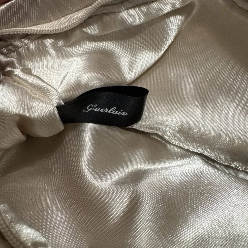 GUERLAIN Champagne Gold Silky Satin Clutch Makeup Cosmetic Bag NEW Without Tags